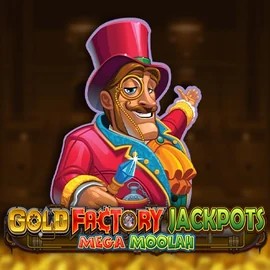 Gold Factory Jackpots Mega Moolah casino game by Aurum Signature Studios – featured logo at Spinit Casino